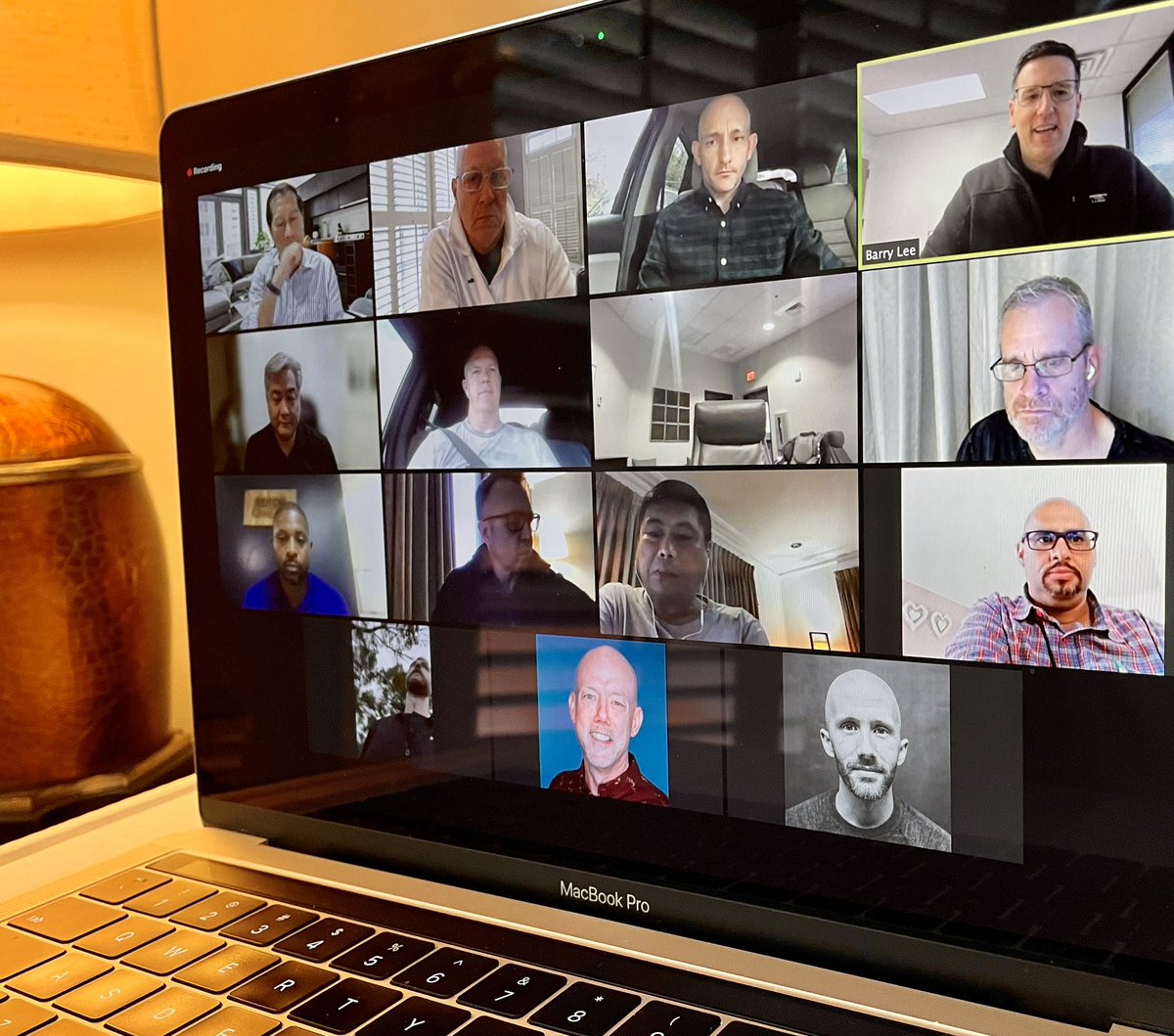 smurrell's tweet photo. Quarterly faculty Zoom, with #ENSeminary professors &amp; deans from Asia, Africa, Europe, and North America. 

ENSem core integrative courses:
#RelationalDiscipleship
#ApostolicLeadership
#BiblicalPreaching
#GlobalMission https://t.co/bgnEaHSm0T