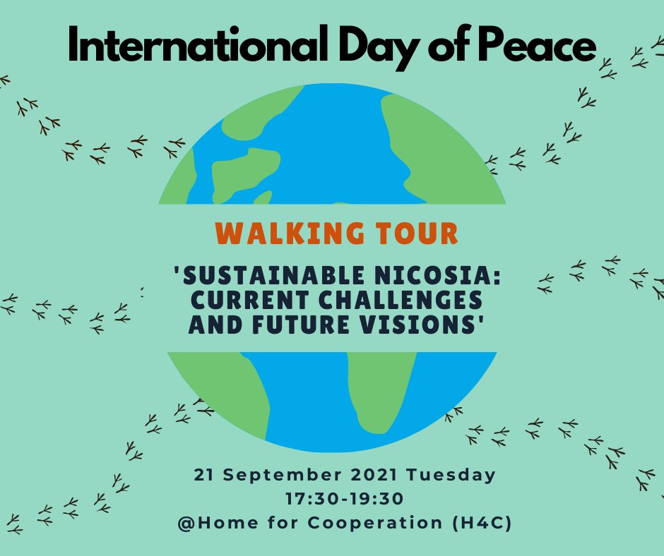 Next Tuesday, join us in exploring the streets of Nicosia, focusing on mobility, energy, urban planning, waste, and climate change.
Guided by: Myrto Skouroupathi &amp; Vijdan Şengör. 
Registrations at: ahdr@ahdr.info or via +357 22 445 740 (ext. 106) / +90 533 853 74 70
#peaceday