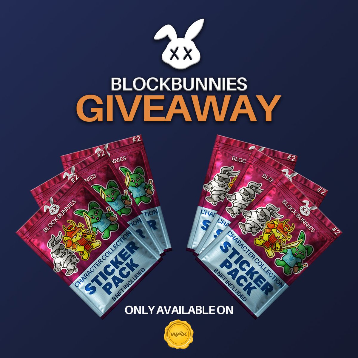 BlockBunnies's tweet photo. ✨✨✨✨✨✨✨✨✨✨
WIN A FREE STICKER PACK 6 WINNERS
https://t.co/HVElkKyYYl 
FOLLOW LIKE RETWEET TAG AT LEAST 3 FRIENDS
COMMENT WITH YOUR WALLET ADDRESS
✨✨✨✨✨✨✨✨✨✨
#NFT #NFTCommunity #NFTs  #WAXP #NFTcollectibles #NFTdrop #blockbunnies #nftbunnies https://t.co/qVxjqgXXfY