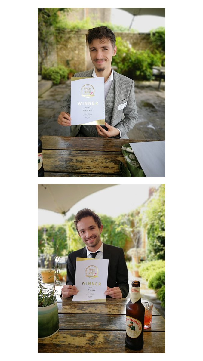 FlowBarsSW's tweet image. Nick &amp;amp; Konnor represented us today at the @muddydorsetsom regional finals collecting our BEST BAR award at The Chapel Bruton. Thanks to all our team &amp;amp; to everyone who voted for us. #flowbarfrome