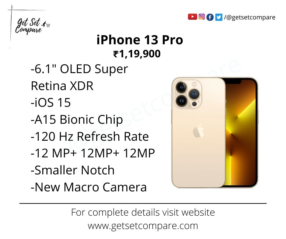 getsetcompare's tweet photo. #Apple has introduced the #iphone13series with A15 Bionic Chipset and improvements in Battery, Display, Performance and Cameras.
Check out our Website for all latest tech updates.
https://t.co/x5nAJpZm0Q https://t.co/RPGTUQsi5v