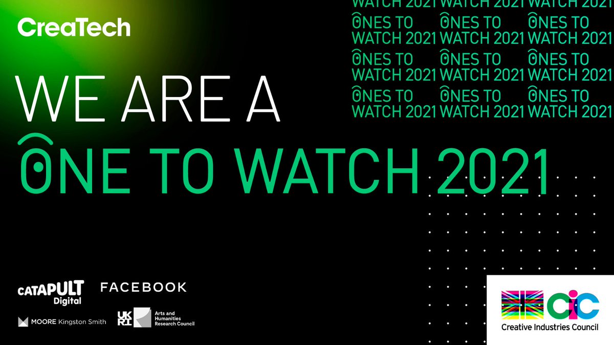 We've been named as one of <a href="/CreativeIndsUK/">Creative Industries Council</a>'s #CreaTechUK Ones To Watch 2021 - a
showcase of 100 outstanding UK CreaTech businesses working at the intersection of
creativity and technology.
Download the list bit.ly/OTW21

#creativeTech #tech #startups #technology