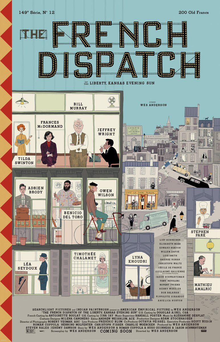 Takecinemag's tweet photo. Poster . The French Dispatch (2021) https://t.co/nByMcLxw1Y https://t.co/BppFS6nUE4