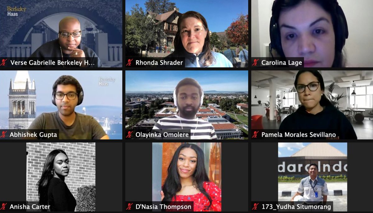 UCBStartup's tweet photo. 💙💙 Thanks Verse, @BerkeleyHaas  Admissions team &amp; our #haasome panelists Abhishek Gupta, London Swift &amp; Olayinka Omolere for giving applicants the lay of the e-ship land!

Great questions &amp; loved seeing so many potential #femalefounders...let's go!!! 🐻🐻 https://t.co/PDg9sk70Vb