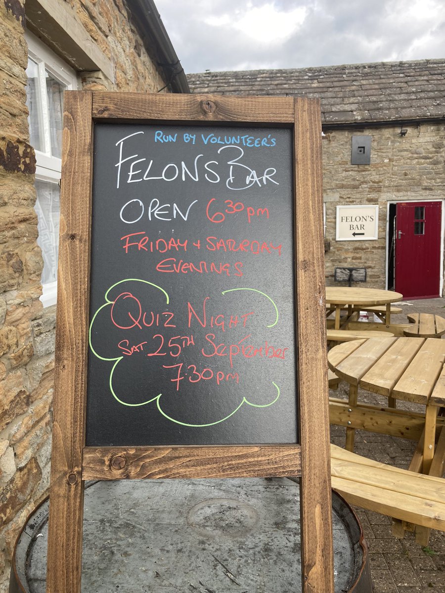 felonsbar's tweet photo. Date for your diary - 
25th September is Quiz night at the Felons! 
So gather your team and get swotting up! #quiznight #blanchland #weardale #Northumberland #northpennines https://t.co/jVmr3ydDvP