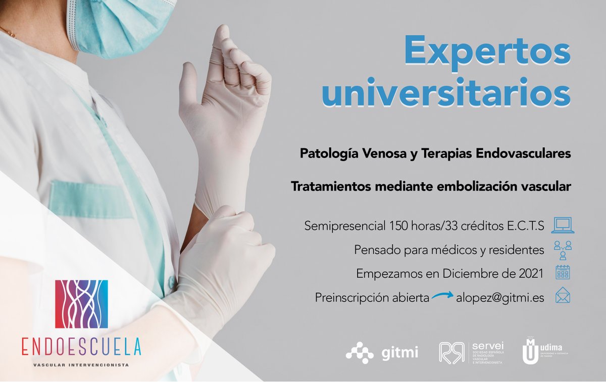 Gitmi_es's tweet photo. 🙌 ¡Ya puedes preinscribirte en nuestros Expertos Universitarios!

👉 Patología Venosa y Terapias Endovasculares
👉 Tratamientos mediante embolización vascular

📧 Información y preinscripciones en alopez@gitmi.es

💪 ¡No te quedes sin tu plaza! https://t.co/tPOaBn09dm