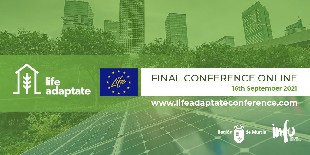 infoRMurcia's tweet photo. 🗓️ Mañana tendrá lugar la conferencia final virtual de @LIFEAdaptate 

👉 ¡No te la puedes perder! 

¡Inscripciones en el link! 👇
https://t.co/xCo5Hz2mkl https://t.co/HOtBnW5pjs