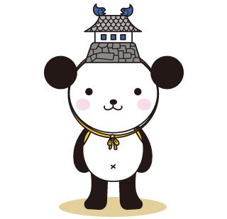 Shirapan, a panda with the roof of Himeji Castle on his head, is the mascot for Namco amusement centers in Hyogo, Japan.