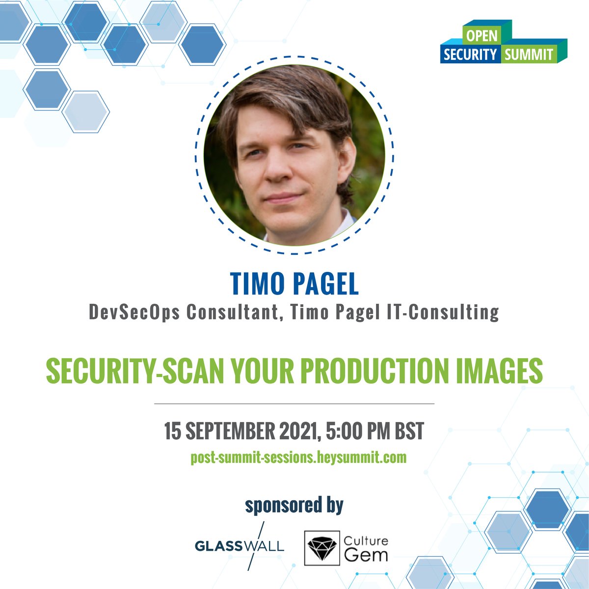 opensecsummit's tweet photo. 📢Going LIVE in less than 1 hour!!!
Join "Security-Scan Your Production Images" session by Timo Pagel
Register for FREE here: https://t.co/e2lLMIHPJj
#oss2021 #threatmodeling #cybersecurity #SecurityScan https://t.co/7iuIjtbbi1