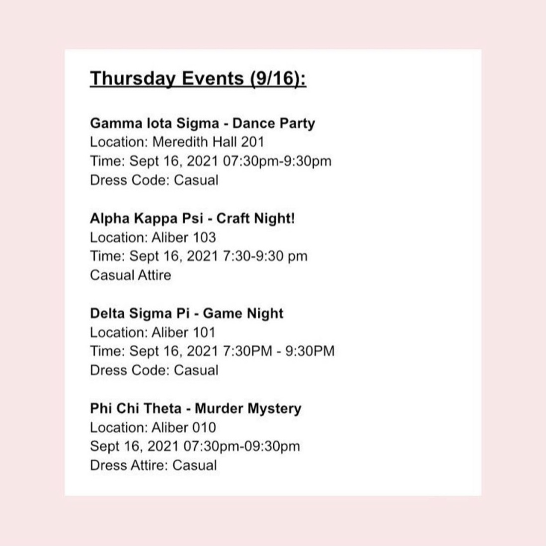 DrakeStIL's tweet image. Last night the professional fraternities had their meet and greet in order to welcome all of their potential new members and let them know a bit about themselves. Don't forget to go to some of their events this week to get to know each of them in a more casual setting!