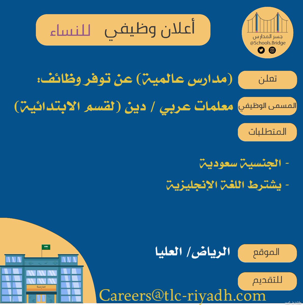 أسرع مدارس أهلية بالرياض بحاجة لاداريات 1441