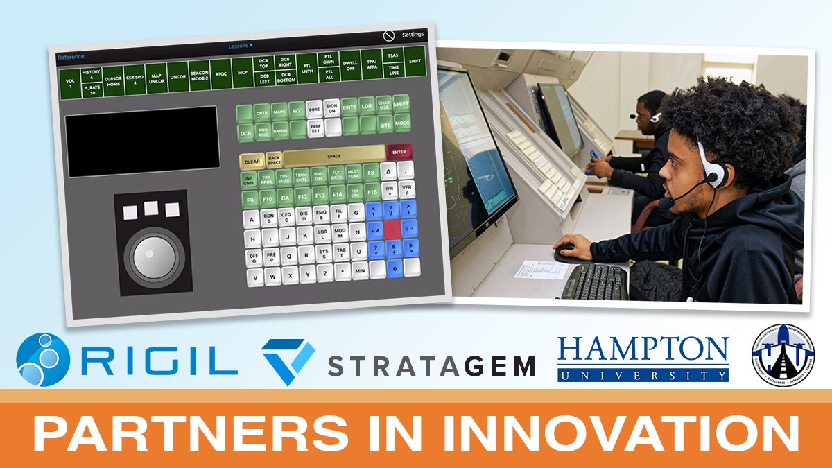 Our partnership with <a href="/_HamptonU/">Hampton University</a>'s Dept of Aviation establishes #StrataGem as the mobile learning platform for students in the Air Traffic-Collegiate Training Initiative program. #makelifebetter #airtrafficcontrol #nationalonlinelearningday  #rigilrocks
rigil.com/news/202109_Ha…