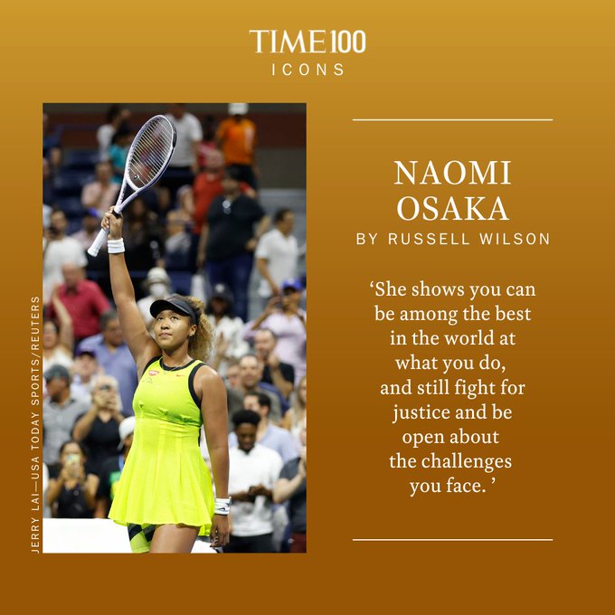 Naomi Osaka in on the 2021 TIME100 list