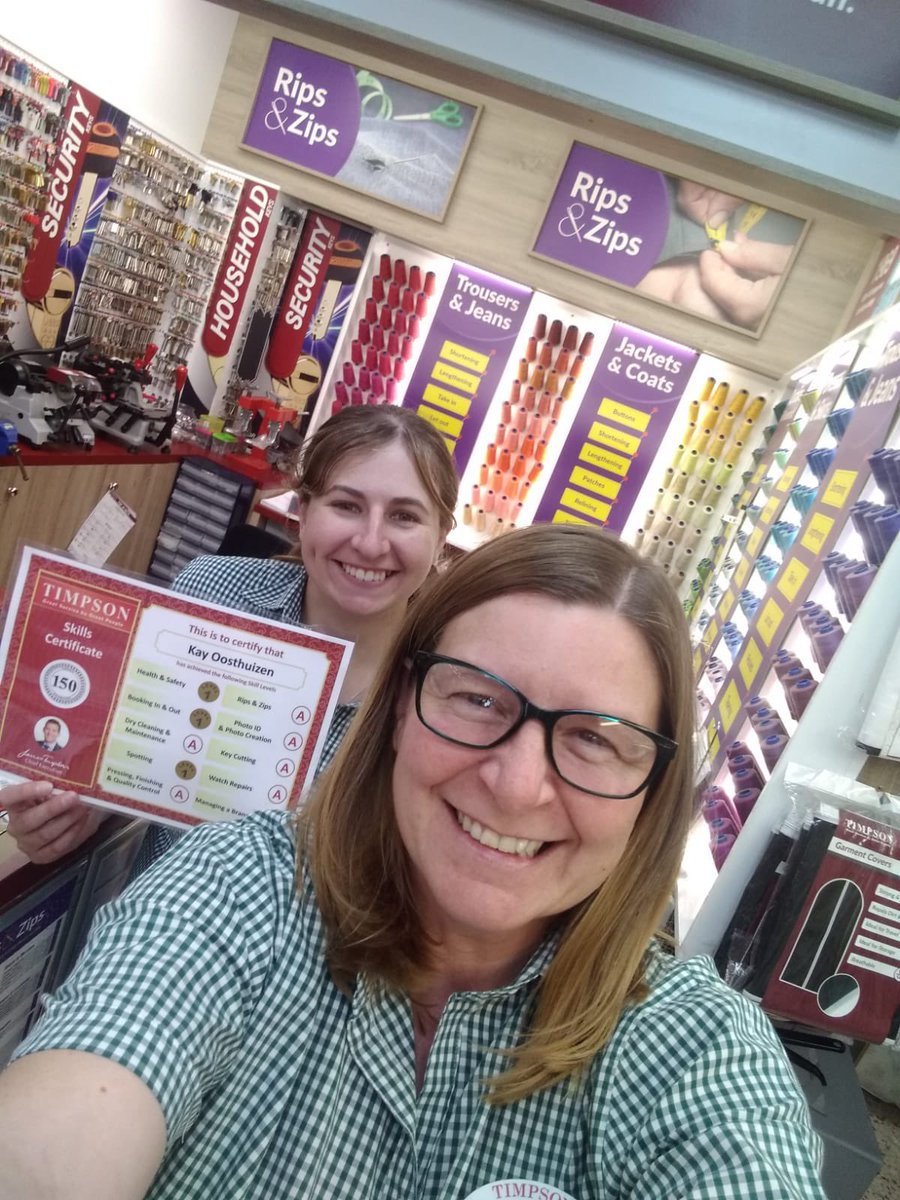 Out on <a href="/MOJOarea61/">MOJOarea61</a> today assessing Trainee Manager Kay in Leyland Timpson@Morrisons. She smashed 2 skills and her review 😁 Well done Kay 👏🏼👏🏼<a href="/MOJODryCleaners/">MOJO</a>  <a href="/TimpsonNews/">Timpson Group News</a>
