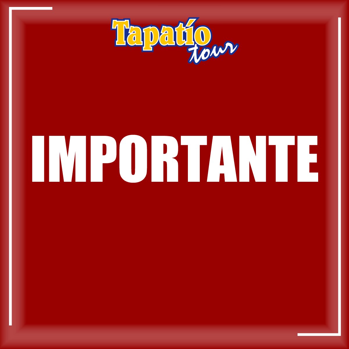 TapatioTourGdl's tweet photo. ⚠️ AVISO ⚠️

Les informamos a todos nuestros usuarios que el día de hoy 15 Sep 2021 los horarios de nuestros recorridos serán:

➡️ Guadalajara: de 10:00 a 17:00 hrs
➡️ Tlaquepaque: de 11:30 a 14:30 hrs

Esto debido a cierres viales en el primer cuadro del Centro de Guadalajara. https://t.co/nn2wKvRnXK