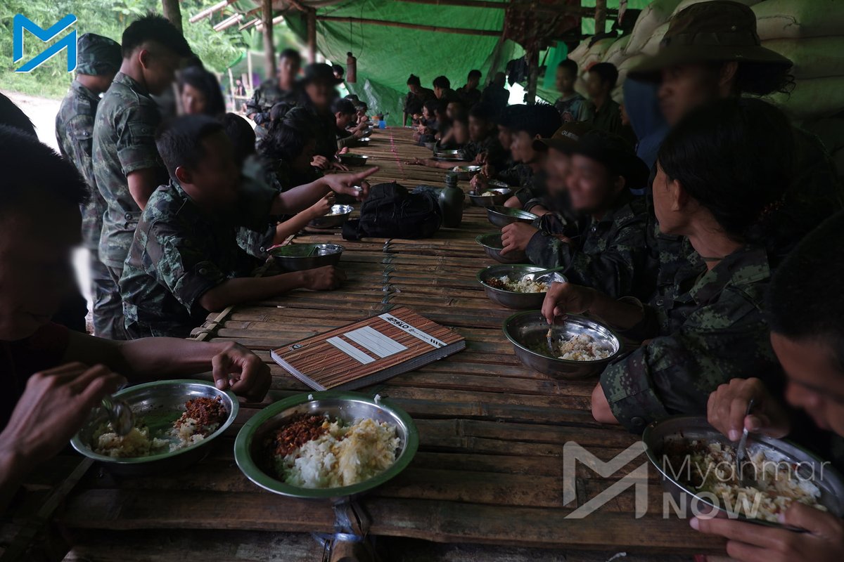 Myanmar_Now_Eng's tweet photo. More images here of young people in the liberated areas who are undergoing military training Myanmar’s coup regime. https://t.co/xLPIfvLMAg