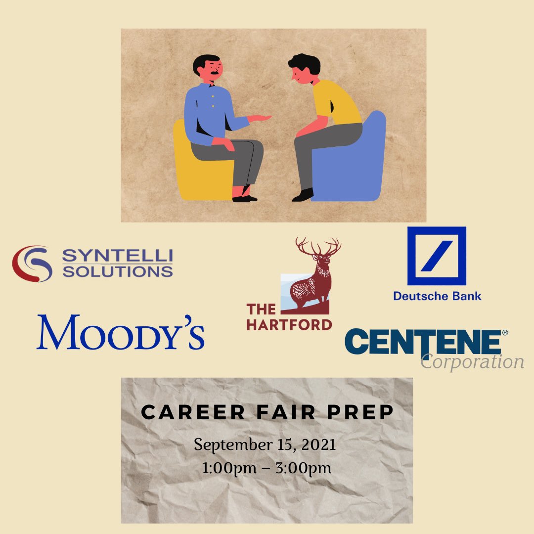 CCI_Bus_Partner's tweet image. Come get prepared for the Career fair with Syntelli Solutions, Moody&apos;s, Centene Corporation, The Hartford, and Deutsche Bank. Resume review and mock interviews will be done by company recruiters. Go to the CCI events page(link in the bio) to register.