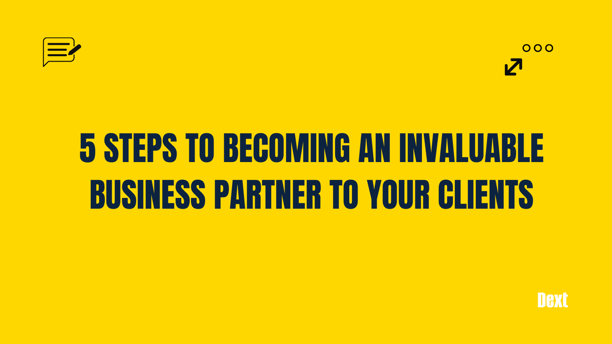 I just read this great post on five steps to becoming an invaluable business partner to your clients | via <a href="/dextofficial/">Dext</a> infl.tv/j0YK