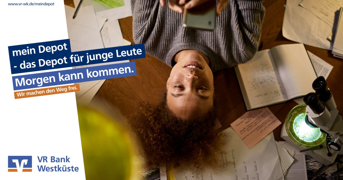 Du hast schon länger darüber nachgedacht, wie du dein Geld anlegen kannst?🤔

Nicht lang' nachdenken, jetzt handeln und Depot eröffnen.
Das geht super easy online unter vr-wk.de/meindepot

Wenn du U31 bist, dann sogar mit kostenloser Depotführung. 😊

#geldanlegen #börse