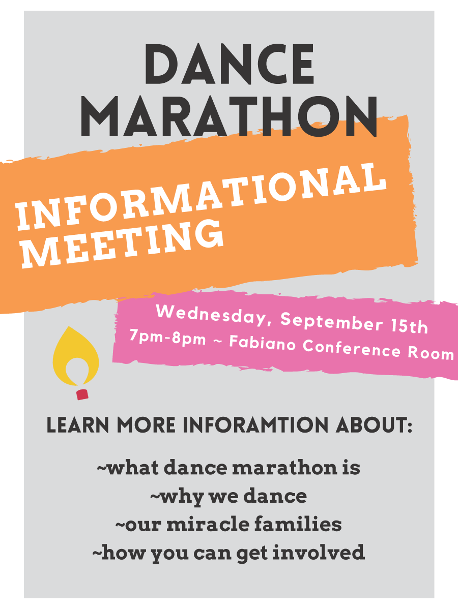 Learn more about <a href="/CUDM_FTK/">CU Dance Marathon</a> at their Informational Meeting tonight at 7pm in the Fabiano Conference Room (Atrium). Learn more: thesource.clarke.edu/event/7353050