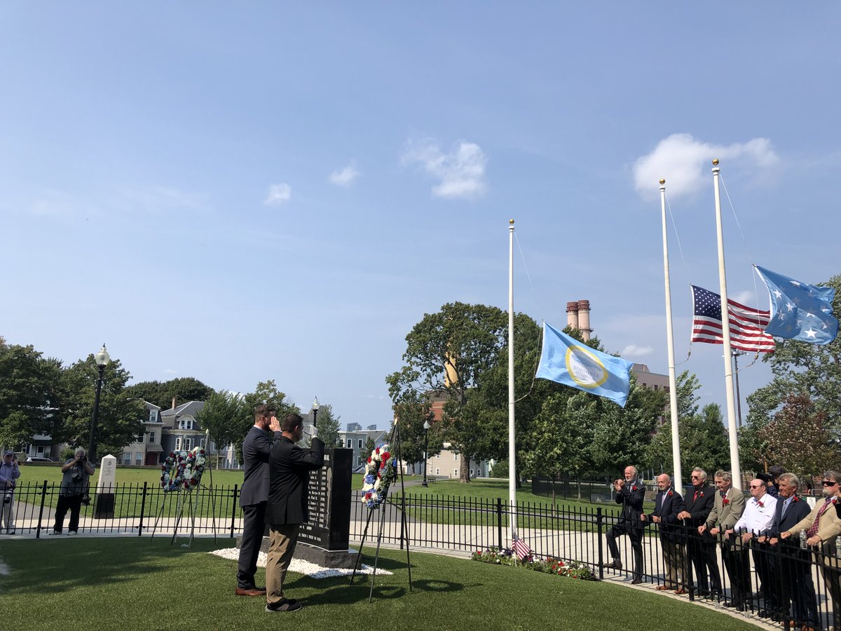 BostonVets's tweet photo. We were honored to host Leroy Petry and many other Medal of Honor recipients for the @bostonmoh Convention last week. On Sunday, recipients Leroy Petry and Ryan Pitts laid a wreath at the 40th Re-Dedication of the South Boston Vietnam Memorial. #boston @CMOH_Society https://t.co/iU3jZqYN1b