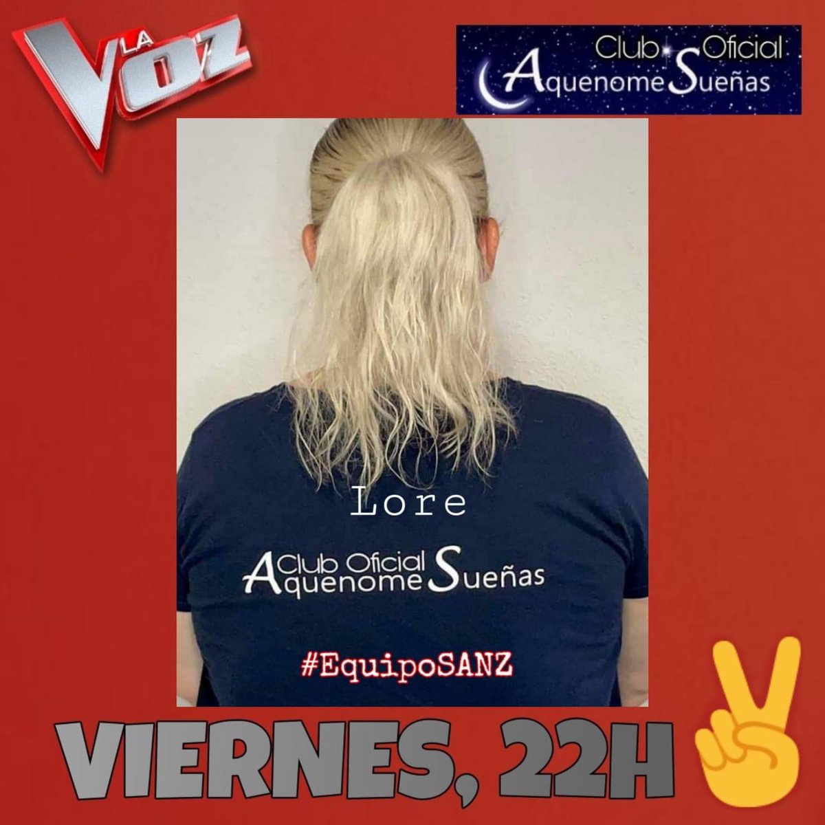 Nosotras también somos #EquipoSANZ y queremos decirte que estaremos contigo en #LaVozAntena3✌🏻
hasta el final.

Te veremos sonreír😀, escucharemos tu voz y
estamos seguras de que veremos alguna lagrimilla de emoción que llegan al❤️ <a href="/AlejandroSanz/">Alejandro Sanz</a> 
#AquenomeSueñas <a href="/AQueNoMeSuenAS/">AquenomeSueñas</a>