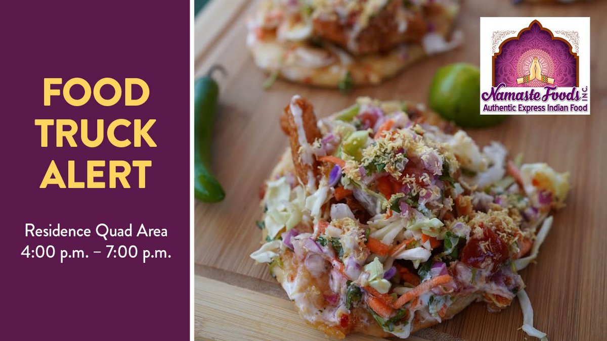 sacstatedining's tweet image. Food Truck Alert! Namaste Food Truck will be on campus today. Be sure to try delicious Indian food made with the freshest, premium ingredients and traditional recipes. You won’t be disappointed! #hornetsdining