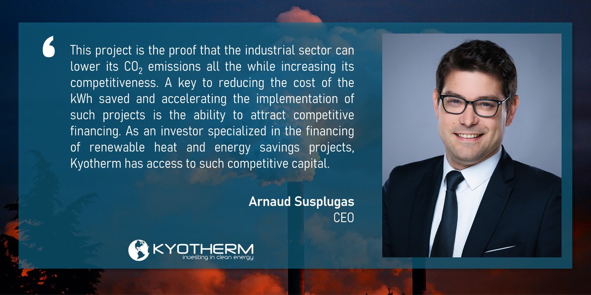 Kyotherm is proud to announce the financing of a new waste heat recovery project developed by <a href="/SkyvenTech/">Skyven Technologies</a>  for the industrial site of California Dairies, Inc. in Visalia, CA (United States)
For more details, please see: lnkd.in/eXnpreYr