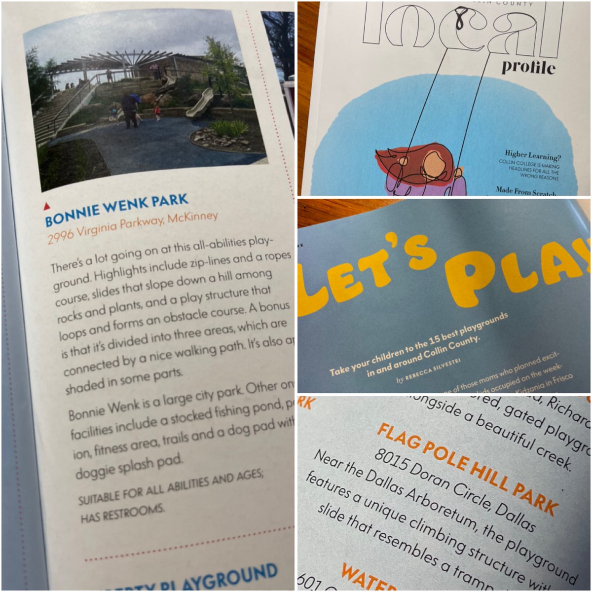 We loved seeing our playground designs featured in <a href="/localprofile_cc/">@localprofile_cc</a> 
#BonnieWenkPark <a href="/CityOfMcKinney/">City of McKinney #McKinneyTexas</a> is a Top 15 &amp; #FlagPoleHillPark <a href="/DallasParkRec/">Dallas Park and Recreation Department</a> is a Honorable Mention.
