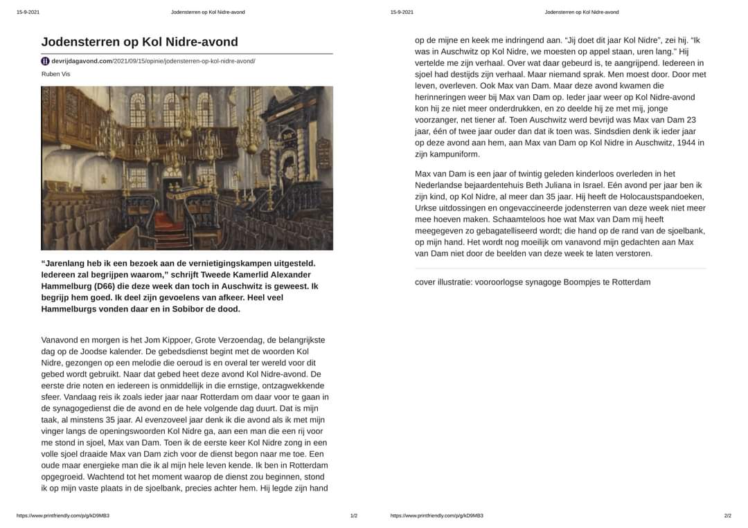 Holocaustspandoeken, Urkse uitdossingen en ongevaccineerde jodensterren. Voor wie zich schuilt achter de 'vrijheid van meningsuiting' om niet als (onderdeel vd) samenleving hiertegen op te treden of zich tegen uit te spreken, lees dit artikel van <a href="/RubenVis/">Ruben Vis</a> devrijdagavond.com/2021/09/15/opi…