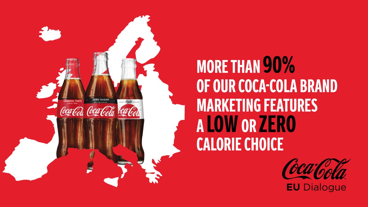 CocaCola_EU's tweet image. Responsible marketing is part of the #EUFarm2Fork strategy, but what does it mean for us? It means we don’t market to children, and that the focus of our strategy is to nudge people toward zero and no #sugar drinks. 

#OurWayForward