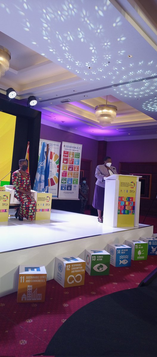 OPMUganda's tweet photo. Today, on her 100th Day since she was appointed by HE @KagutaMuseveni Prime Minister Rt Hon @RobinahNabbanja launched the new #SDGRoadMap21 & called on all partners to work with @GovUganda to translate the ambitions in the roadmap into action for the benefit of Ugandans. https://t.co/wntHl1zLrg
