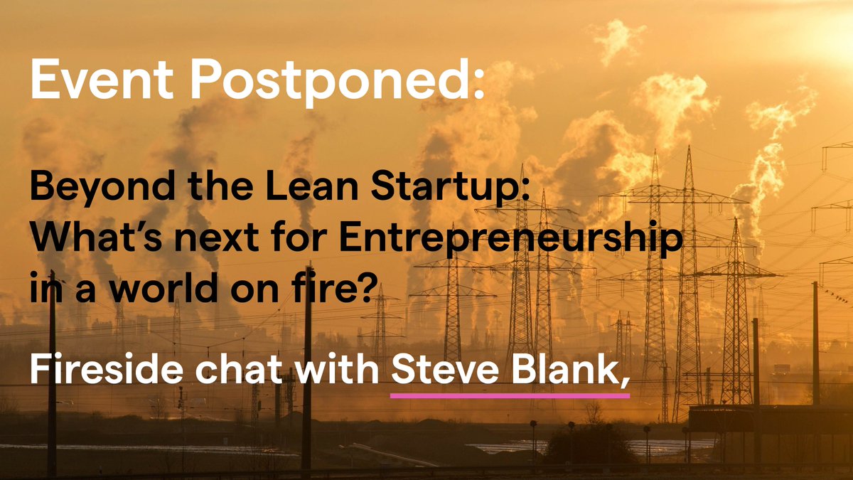 'Beyond the Lean Startup - Featuring Steve Blank' has regrettably had to be postponed. We hope to rearrange the event in the coming months. Stay tuned at wickedacceleration.org