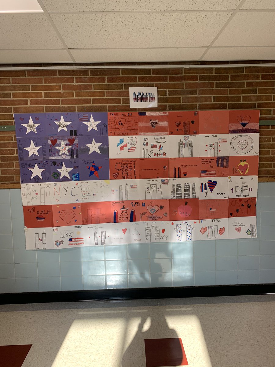 HTSD_Sayen's tweet image. 5th grade 9/11 Tribute. #neverforget @WeAreHTSD