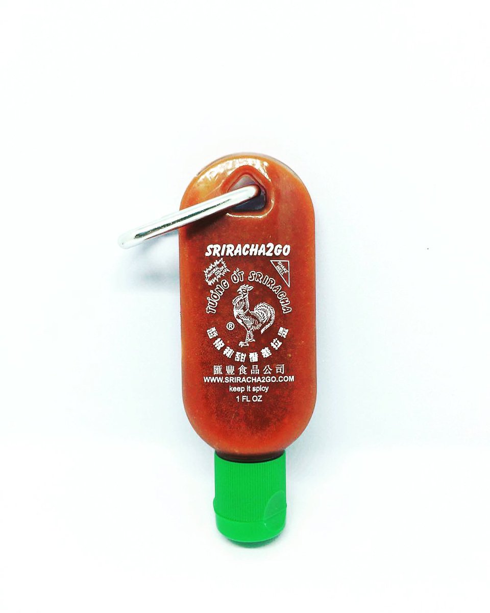 Sriracha Hot Sauce Keychain - 1.7oz Refillable Bottle With Carabiner (Sauce Not Included)