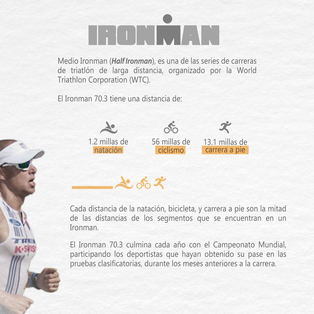 omar_ram101's tweet photo. También conocido como 70.3 por la distancia total en millas, tiene por objetivo completar 1.9 km de natación, 90 km de ciclismo y 21.1 km de carrera a pie, sumando un total de 113 km.

Todo esto representa la mitad de la distancia total de un Ironman. https://t.co/5VWJ1F1SU3