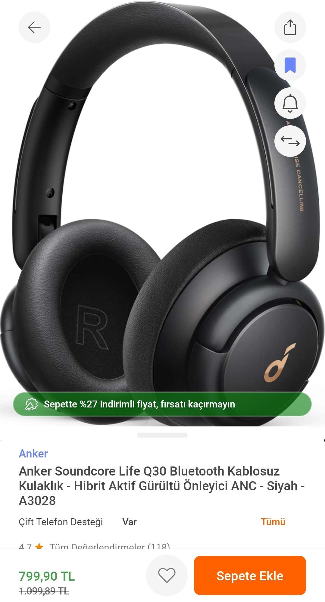 Anker soundcore online life q30 fiyat