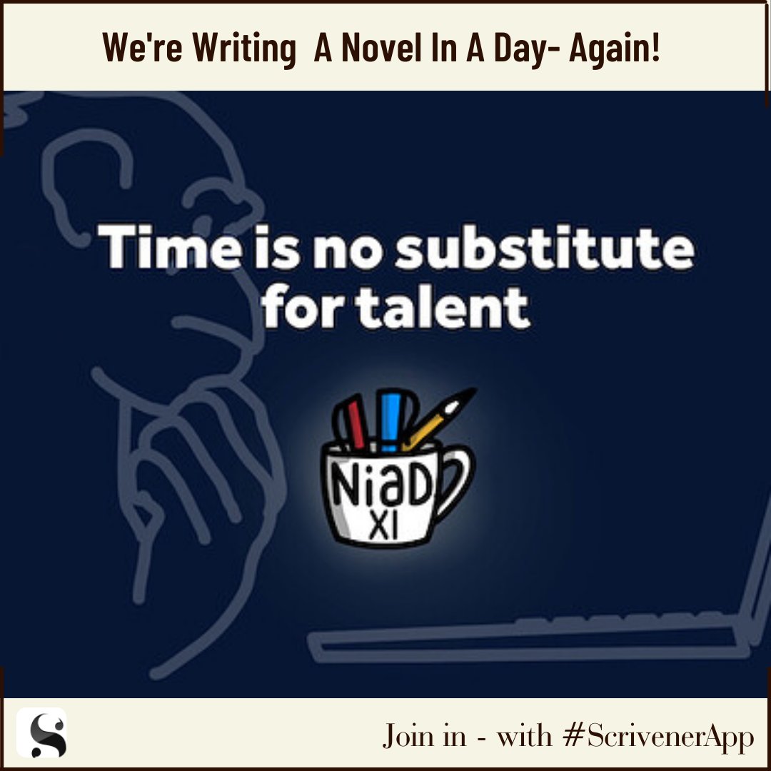 ScrivenerApp's tweet photo. We had so much fun last time we thought we’d do it all again… Following the success of August’s special edition, Novel In A Day @novelinaday  is back for its 11th edition on Saturday, October 16th. Sign up &amp; write a chapter, without the pesky plotting https://t.co/t4Oo6n3IYW https://t.co/hmPaNQYGwt