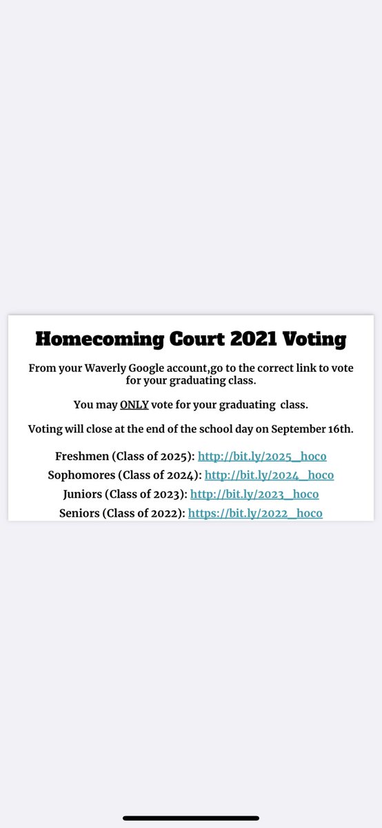 WavoSG's tweet photo. Warriors please vote for your class!!! You can only vote with your SCHOOL email. Results will come in Friday :) https://t.co/p3QKixxWjb