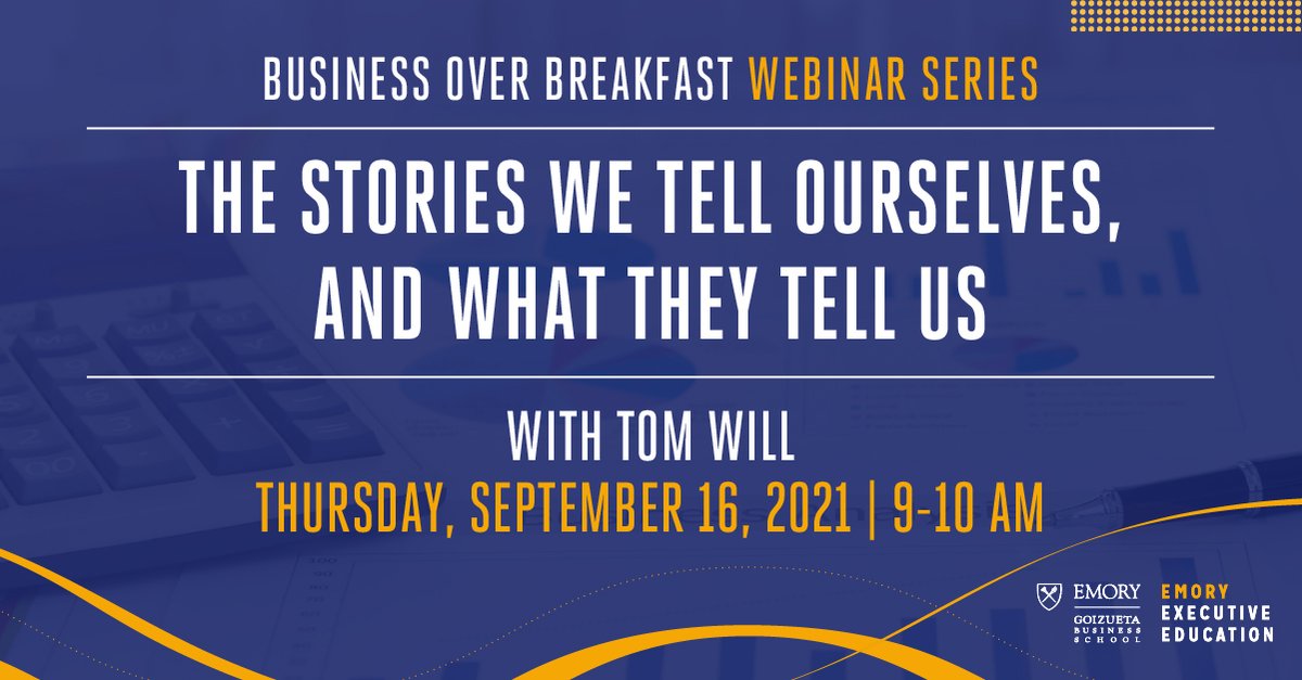 agnesscott's tweet photo. Tom Will, associate professor of economics and organizational management, is the featured faculty speaker this week for Emory Executive Education’s Business Over Breakfast Webinar Series. The webinar is free. Registration is required at: https://t.co/0LaXN4VjvS https://t.co/A4K11dUZ0l