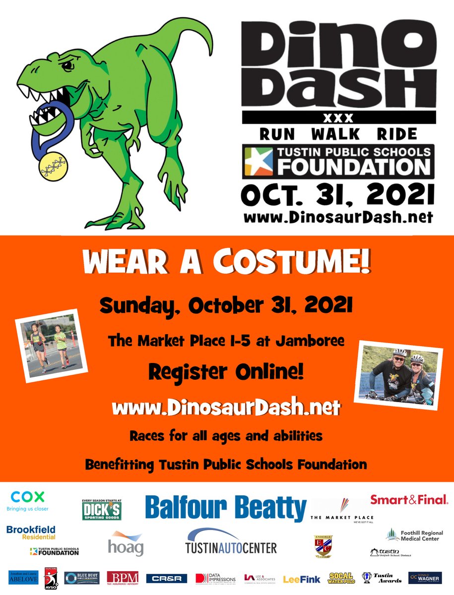 You are invited to celebrate the 30th Anniversary Dino Dash on October 31, 2021.  Visit tpsf.net/dinodash for more information.