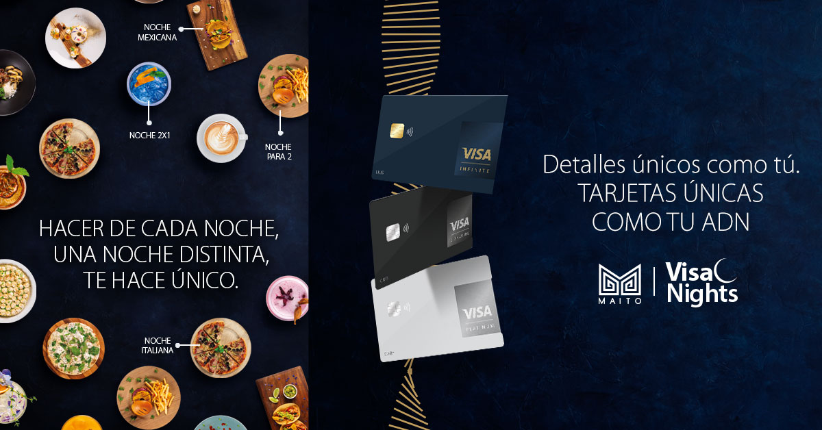 Haz de cada noche, una noche única. Paga con tus tarjetas Visa en los restaurantes seleccionados de Grupo Maito y descubre sabores y beneficios únicos para cada noche de la semana.
Aplican TyC. Más información en visa.com.pa