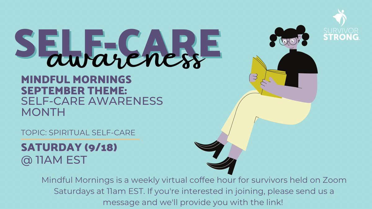 Our second week of Self-Care Awareness Month centers around Spiritual Self-Care! Join us tomorrow at 11am EST! 
Message us for the Zoom link