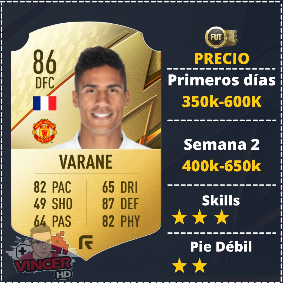 VincerHD's tweet photo. 🚨 Raphaël Varane 🇫🇷 #FIFA22  #FUT22 #ManchesterUnited #PremierLeague  #EASPORTSFIFA  #Xbox #PS5 

🔥 El meta de DFC hasta Enero 2022 🔥 https://t.co/ytkq1UATg0