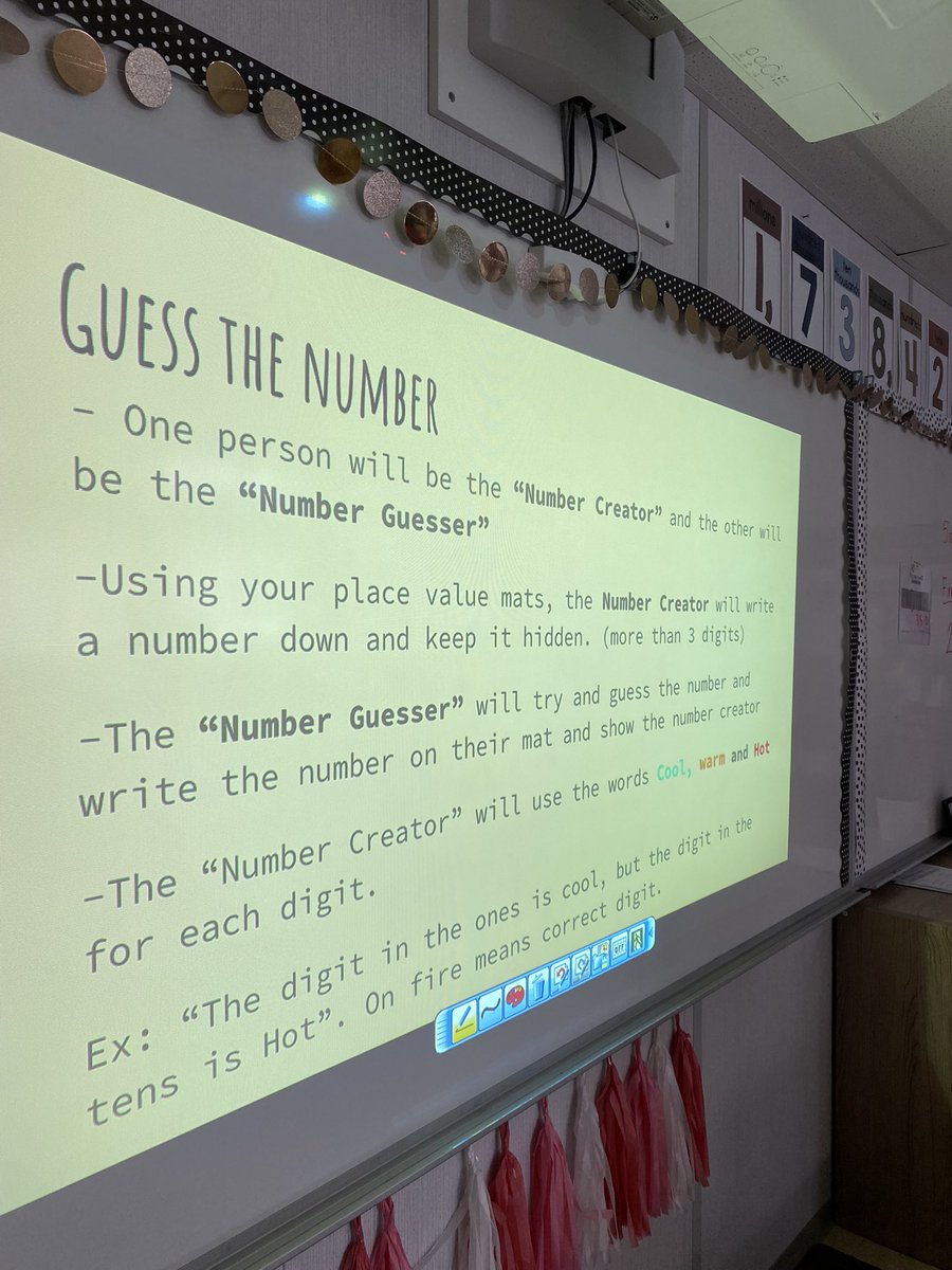 Msoshaughnessy1's tweet photo. “Guess the Number” place value game was a hit in class today! Students used their place value mats to make secret numbers for their teammate to guess. #ocsbMath @StRoseLimaOCSB https://t.co/zsnYSNmRNZ