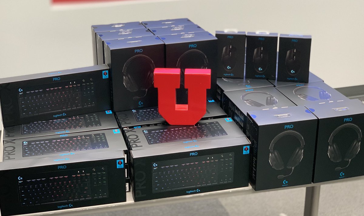 UUtah_Esports's tweet photo. More awesome peripherals from our friends at @LogitechG and @Logitech EDU! Huge thanks from all of us at Utah Esports and @eae_gamerU. Let’s go play games, study games and make some games. #GamerU #LogitechG #GoUtes https://t.co/iOcOVJN3Zf