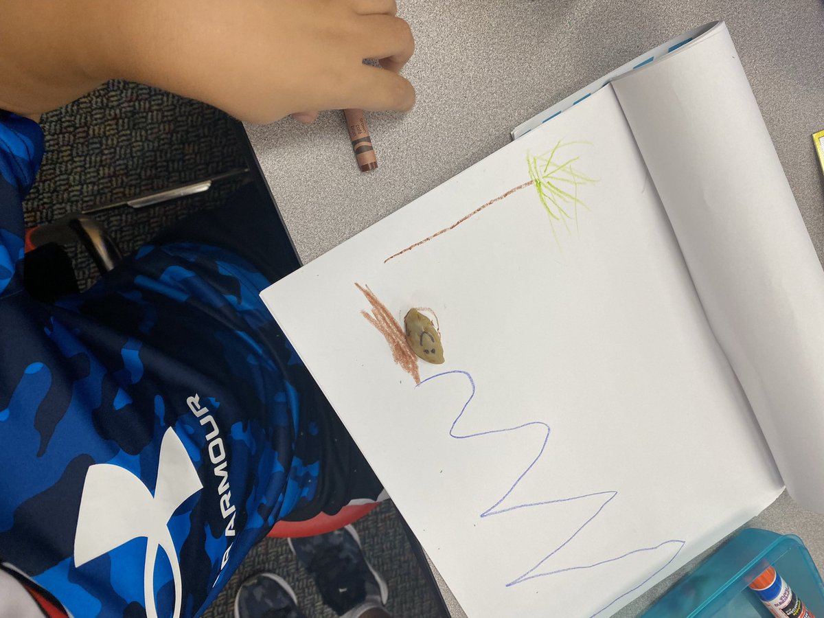 mschristyneu's tweet photo. Meet Ishi, our kindness ambassador and solid “rock” friend. He likes to visit our journals to tell stories @1VillageHilton #hiltoncsd #kinders #sel #EarlyLearningMatters https://t.co/2FNTOtxBzP