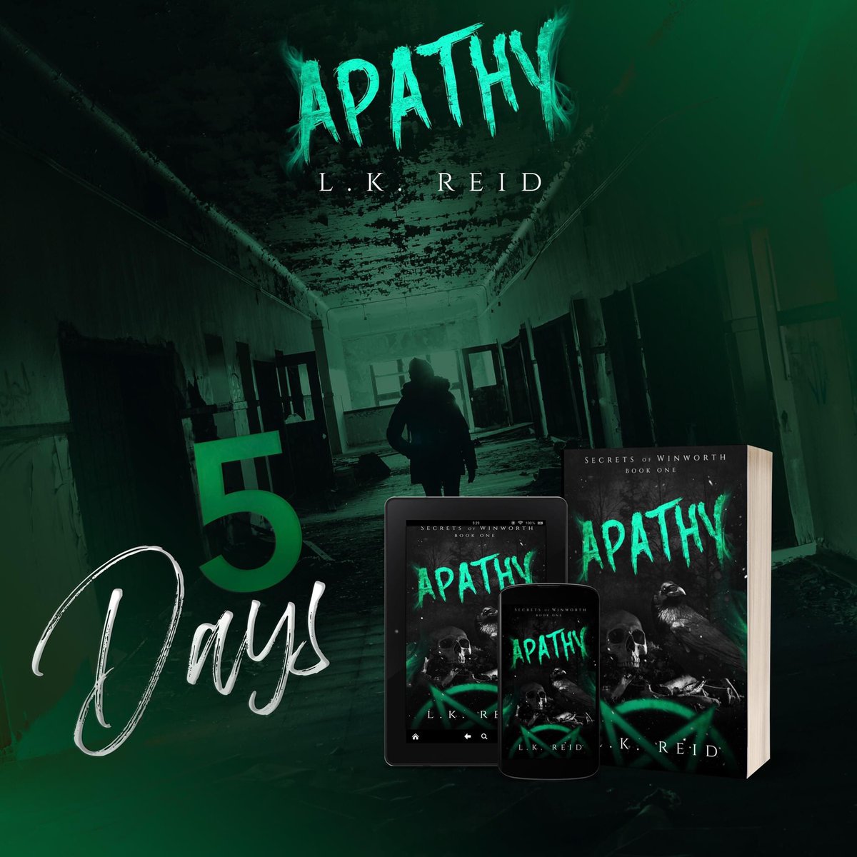 letsbemindful_'s tweet photo. 💚 𝐒𝐞𝐜𝐫𝐞𝐭𝐬 𝐨𝐟 𝐖𝐢𝐧𝐰𝐨𝐫𝐭𝐡: 𝐀𝐏𝐀𝐓𝐇𝐘💚

𝐀𝐏𝐀𝐓𝐇𝐘 is coming out in 5 days. Are you ready to walk on the streets of Winworth? 

💀 Preorder now: https://t.co/3HdMq7q9pt

💚 Add to your Goodreads TBR: https://t.co/mIZg8jAtlS https://t.co/hkF7FntuJJ