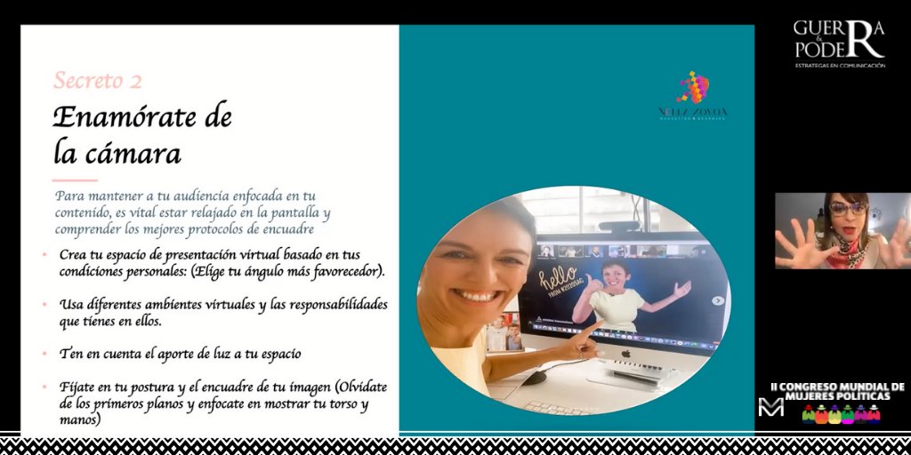 cmmujeres's tweet photo. "La gente quiere ver a una persona genuina. Estar ante una cámara no implica relajar los símbolos, vestuario, iluminación, etc. Le debemos respeto al público. Una reunión digital implica ser puntuales y no cancelar a última hora" Nella Novoa
#IICMMCP #marcapolítica https://t.co/qeUluxbXhS