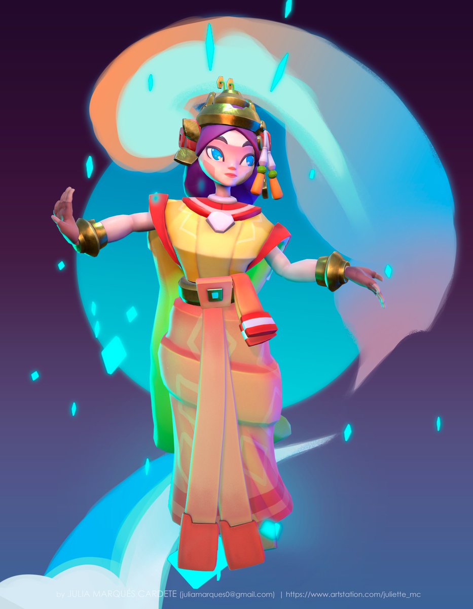 GrisJuliette's tweet photo. I'm finally done with the beautiful Thai Dancer!🌺💜

Stylized real-time model, with colorful and vibrant textures ✨🌈🎨✨
Based on the amazing concept of @chanin_nincha 

 📩Full breakdown:
https://t.co/9Kwhe9YEiM https://t.co/doNoWo68vb